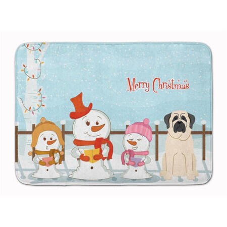Carolines Treasures Merry Christmas Carolers Mastiff White Machine Washable Memory Foam Mat BB2348RUG